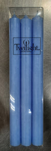 TWILIGHT 10in TAPER CANDLES Sky Blue, 6pk