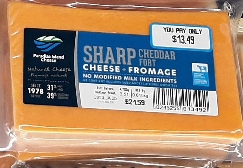 PARADISE ISLAND CHEESE Sharp Cheddar (Lrg), 1 ea