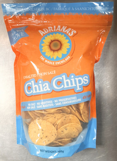 ADRIANAS CHIA CHIPS Unsalted, 300 g