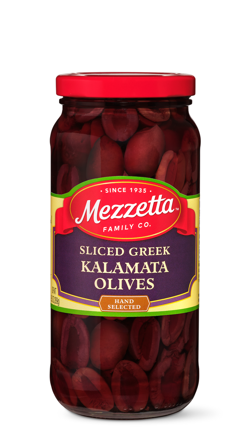 MEZZETTA GREEK KALAMATA OLIVES [398 ML]