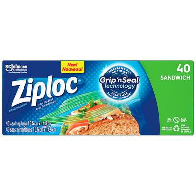 ZIPLOC SANDWICH BAGS [40 PK]