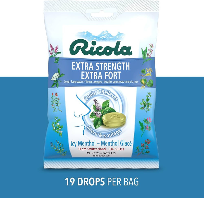 RICOLA ICY MENTHOL COUGH DROP [75 G]