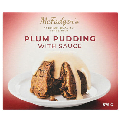 MCFADGEN'S PLUM PUDDING with sauce, 575g