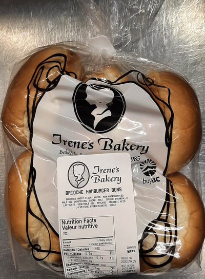 IRENE'S HAMBURGER BUNS Brioche, 6 pk