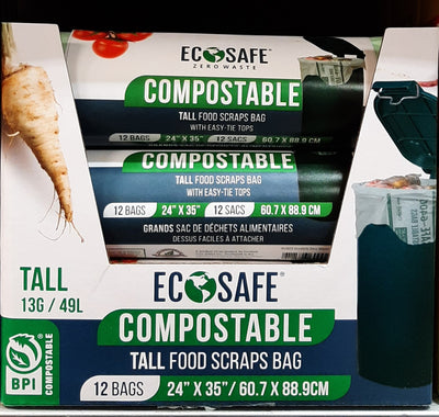 ECOSAFE BIN LINERS TALL [12 BAGS]