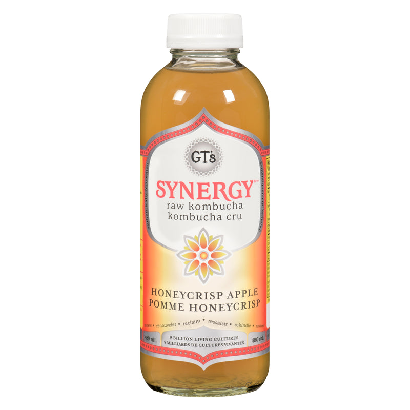GT'S SYNERGY RAW KOMBUCHA Honey Crisp Apple, 480ml