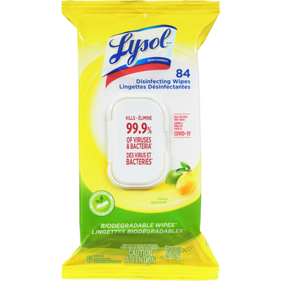 LYSOL DISINFECT WIPES CITRUS [84 PK]