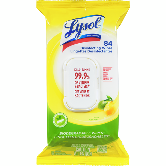 LYSOL DISINFECT WIPES CITRUS [84 PK]