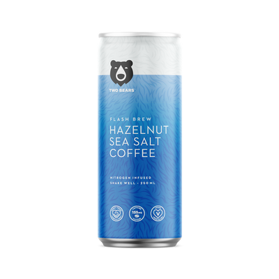 TWO BEARS FLASH BREW COFFEE Hazelnut Sea Salt, 207ml