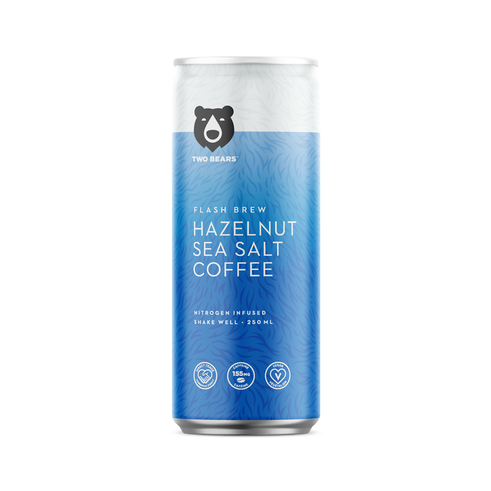 TWO BEARS FLASH BREW COFFEE Hazelnut Sea Salt, 207ml
