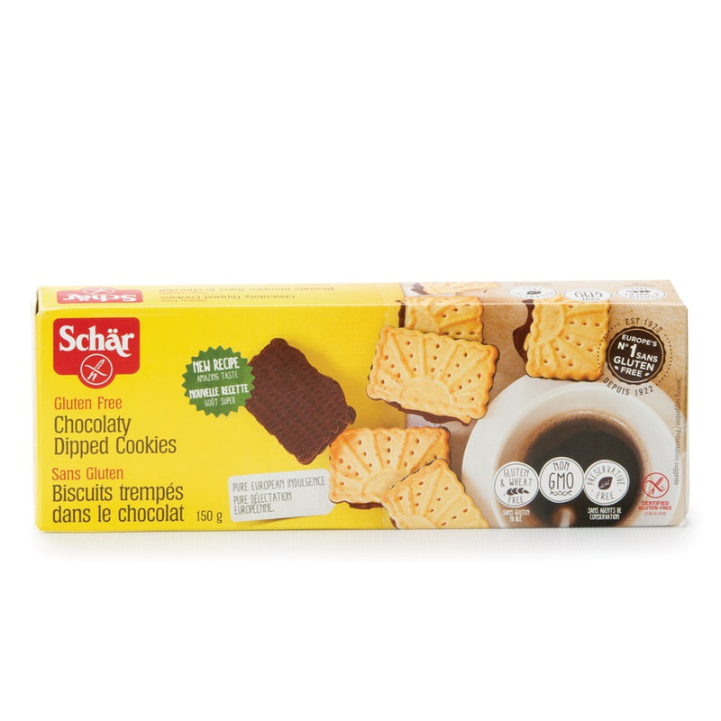 Schar Gluten Free Chocolaty Dipped Cookies, 150 g