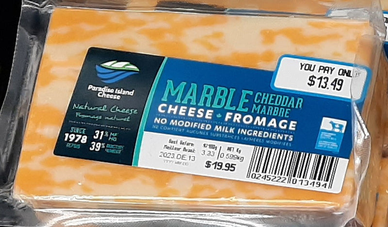PARADISE ISLAND CHEESE Marble Cheddar (Lrg)