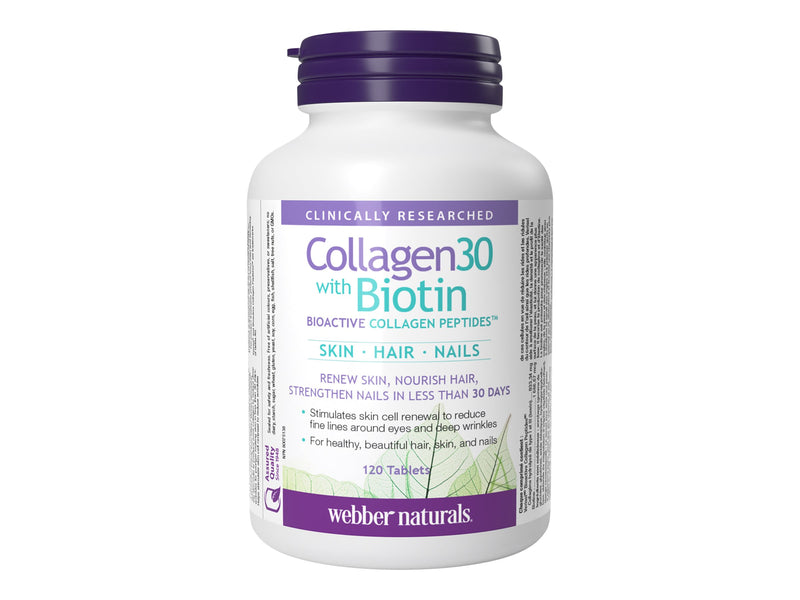 WEBBER NATURALS COLLAGEN 30 With Biotin, 120 caps