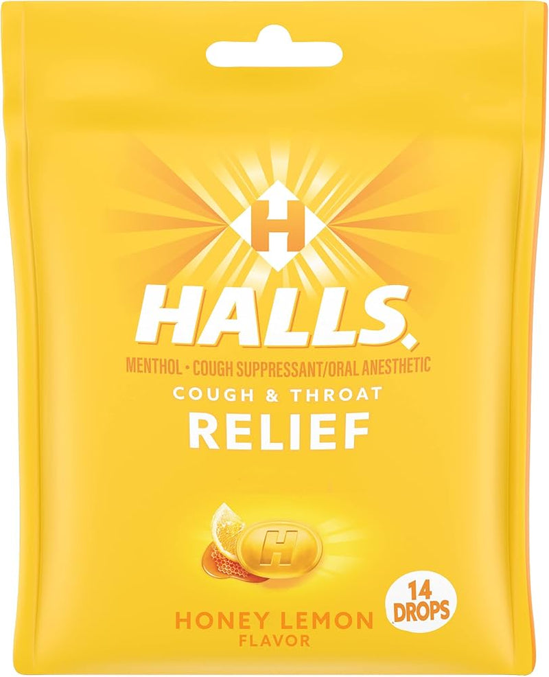 HALLS HONEY LEMON BAGS [14 s]