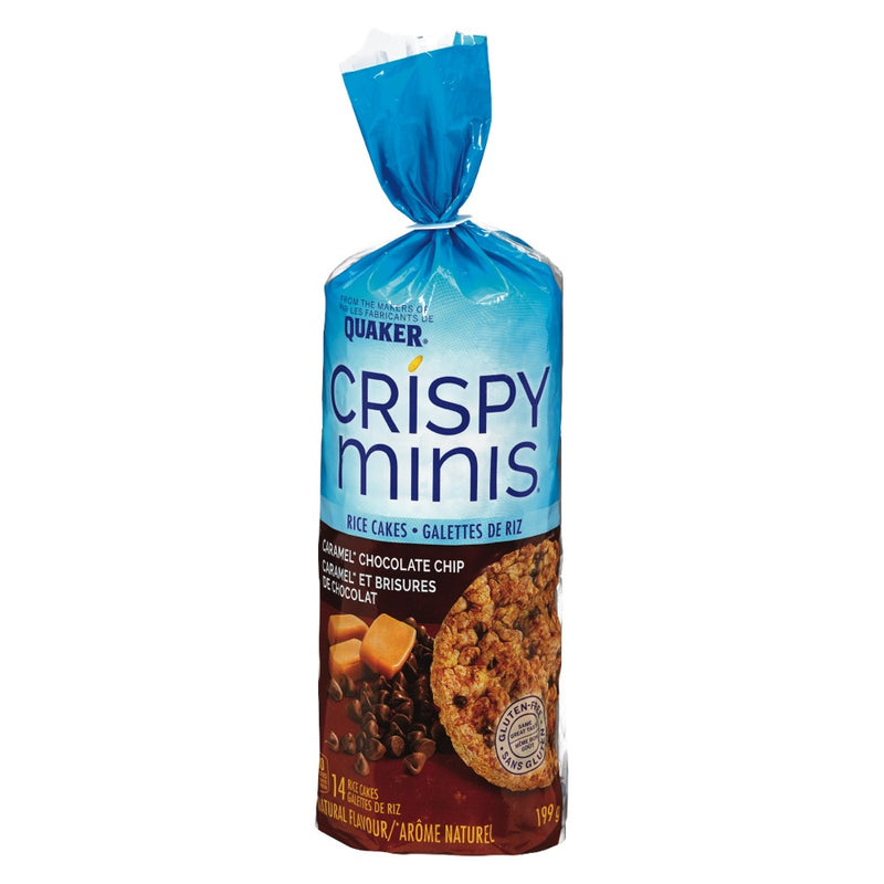 Quaker Crispy Minis Rice Cakes, Caramel Chocolate Chip, 199 g
