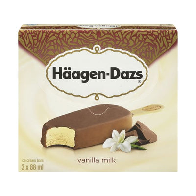 HAAGEN DAZS VAN MILK CHOC BARS [3 x88ML]