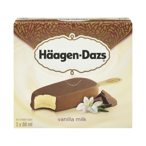 HAAGEN DAZS VAN MILK CHOC BARS [3 x88ML]