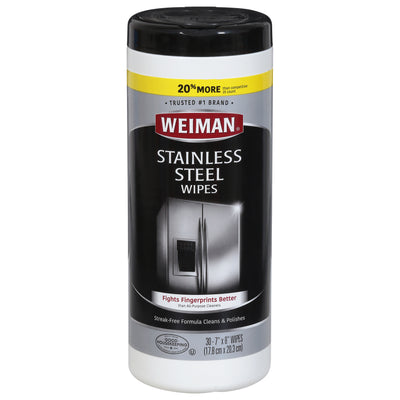 WEIMAN STAINLESS STEEL WIPES [30 PK]
