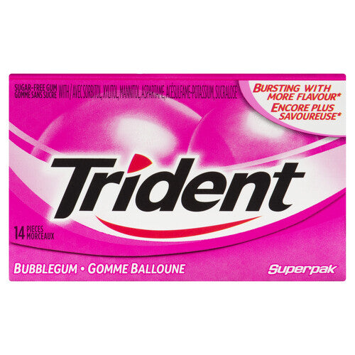 TRIDENT SUPERPACK BUBBLE GUM [14 PK]