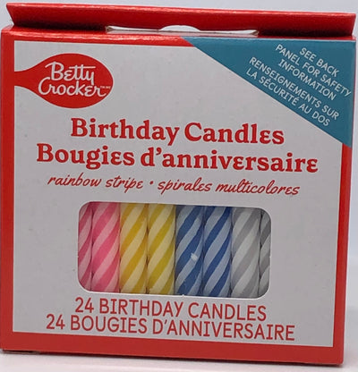 BC STRIPED SPIRAL CANDLES [24 pkg]