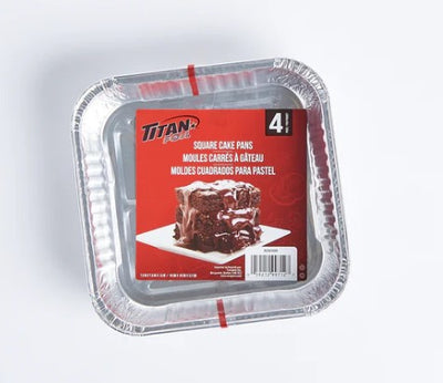 TITAN SQUARE CAKE PANS [4 pkg]