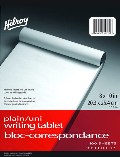 HILROY PLAIN WRITING PAD [8 x 10]