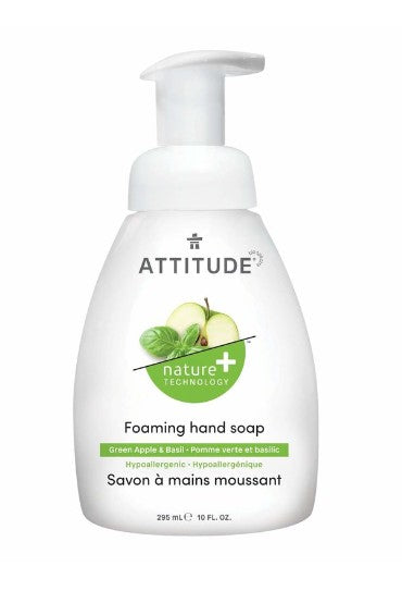 ATTITUDE FOAMING HAND SOAP Green Apple & Basil, 295 ml