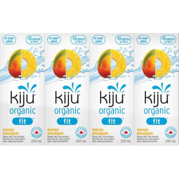KIJU ORGANIC FIT JUICE Pineapple Mango, 4 x 200ml