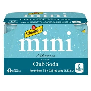 SCHWEPPES CLUB SODA MINI CANS [6 X222M]