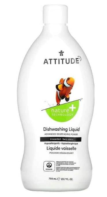 ATTITUDE DISH SOAP Unscented, 700ml