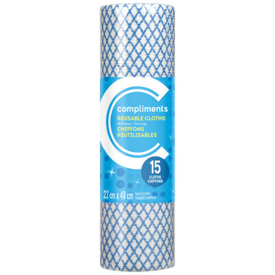 COMPLIMENTS REUSABLE CLOTHS [15 S]
