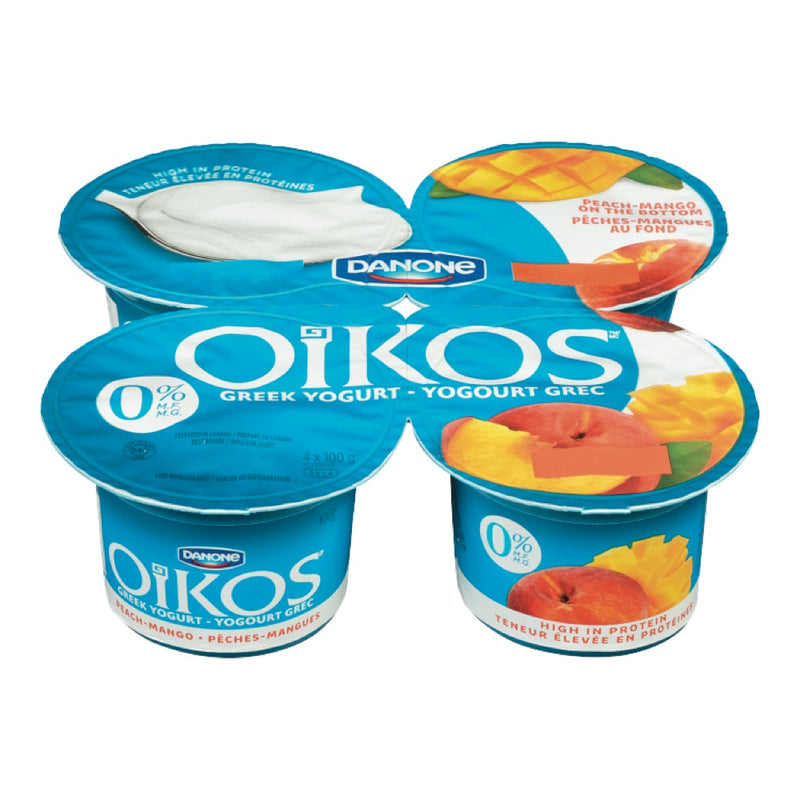 OIKOS 0% PEACH/MANGO GREEK YOG [4 x100G]