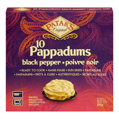 PATAKS BLK PEPPERCORN PAPPADUM [100 G]