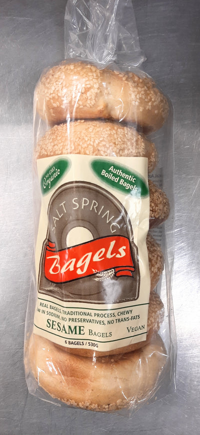 SALTSPRING VEGAN SESAME BAGELS [6 PK]