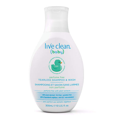 LIVE CLEAN BABY TEARLESS BABY WASH Unscented, 300ml