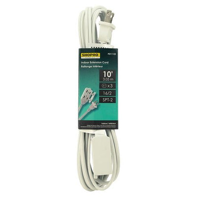 SHOPRO INDOOR EXTENSION CORD, 10 ft