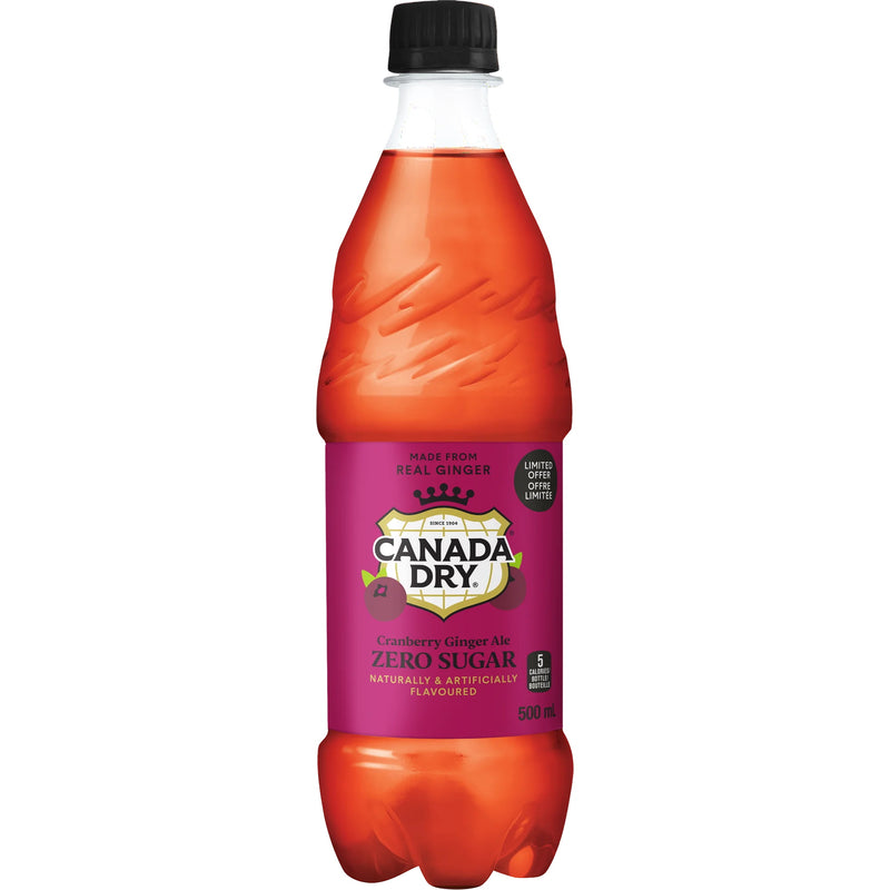 CANADA DRY GINGER ALE ZERO Cranberry, 500ml