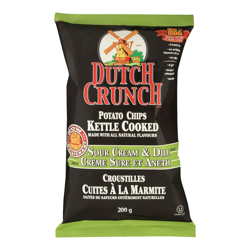 Dutch Crunch Sour Cream & Dill Potato Chips Potato Chips, 200 g